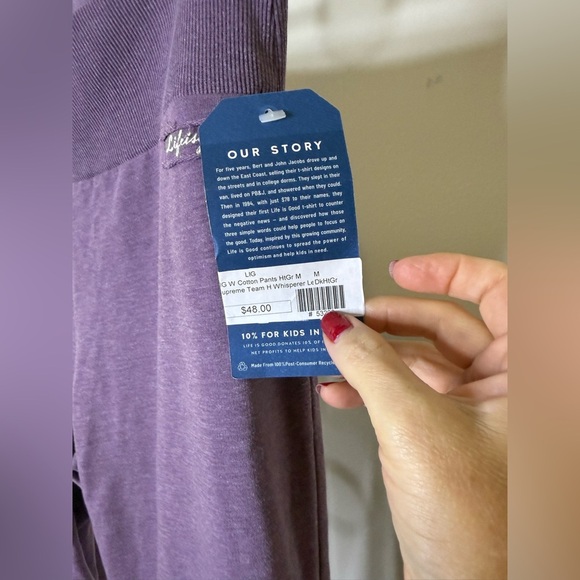 NWT Life is Good sleep pant lilac relaxed fit elastic waist size medium - Picture 6 of 7